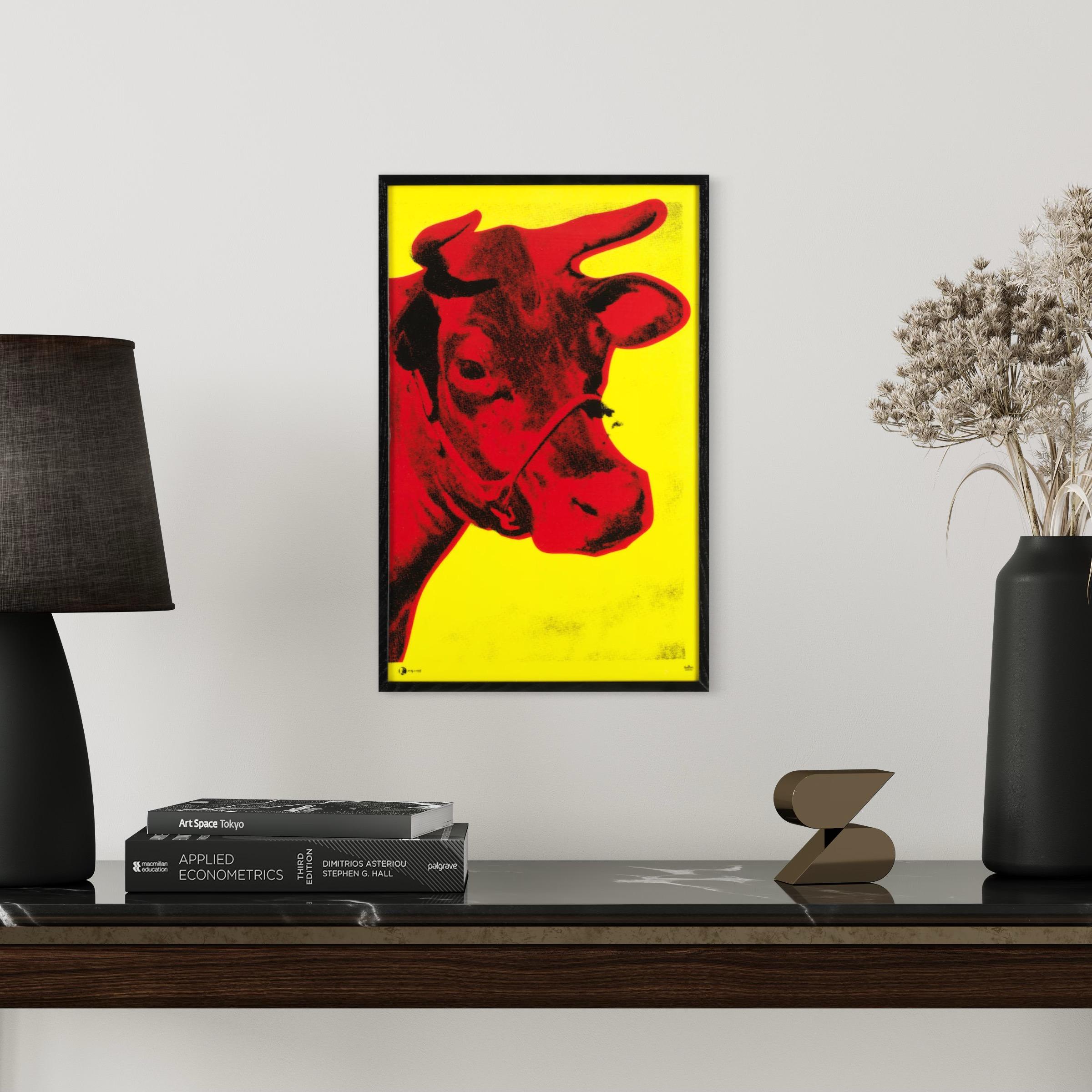 Andy Warhol, Mucca - Arte contemporanea, Edizione limitata, Regalo, Pop Art, Animali, Rosso - Print di (after) Andy Warhol