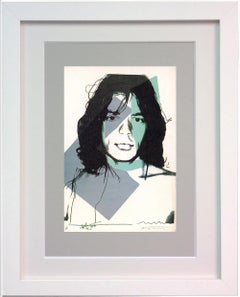 Andy Warhol,ick Jagger FSII.138, carte d'annonce encadrée, 1975