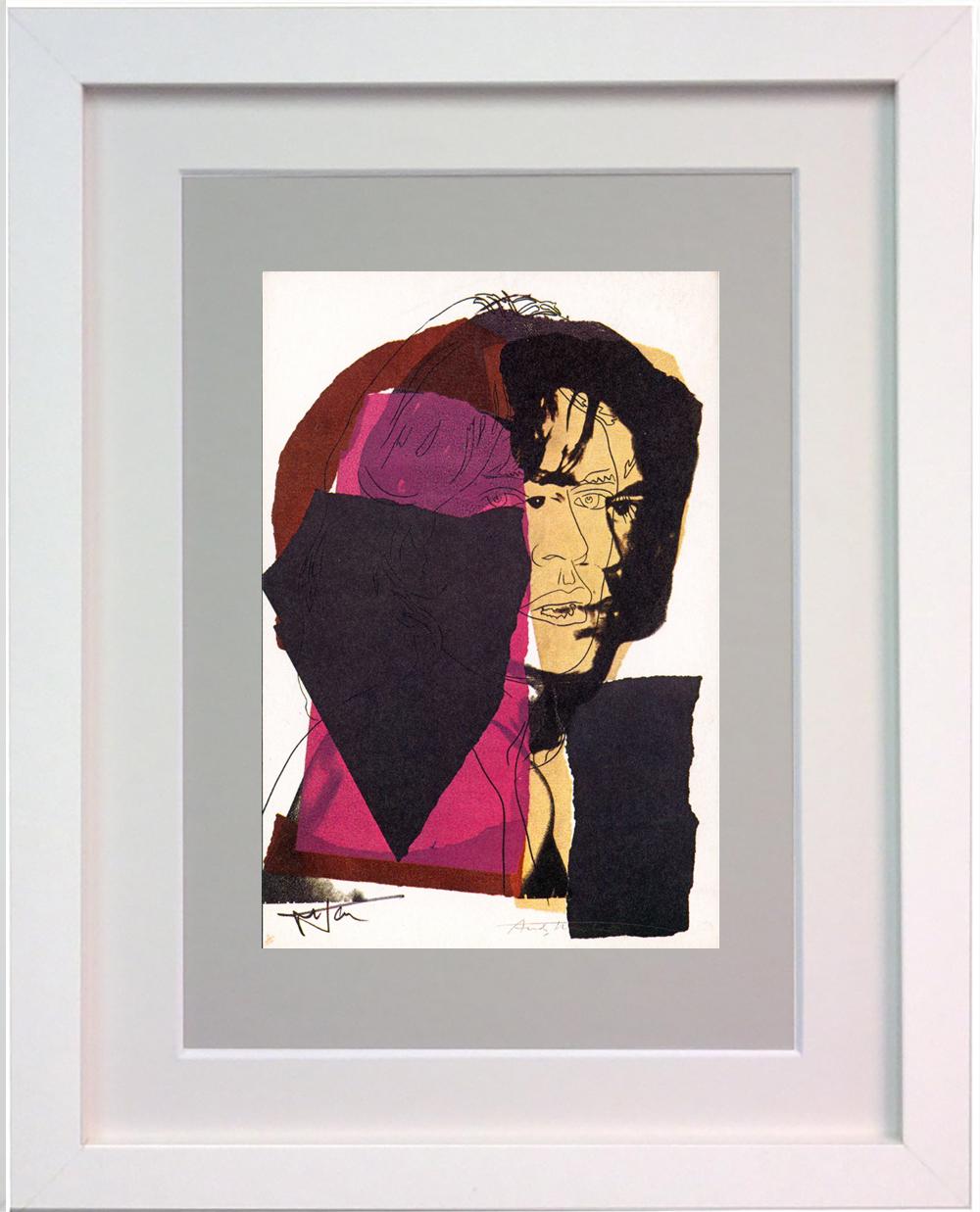 (after) Andy Warhol Figurative Print - Andy Warhol, 'Mick Jagger FSII.139', Framed Announcement-card, 1975