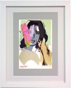 Andy Warhol, «ick Jagger FSII.140 », carte d'annonce encadrée, 1975
