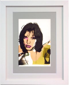 Andy Warhol, „Mick Jagger FSII.141“, gerahmte Ankündigungskarte, 1975