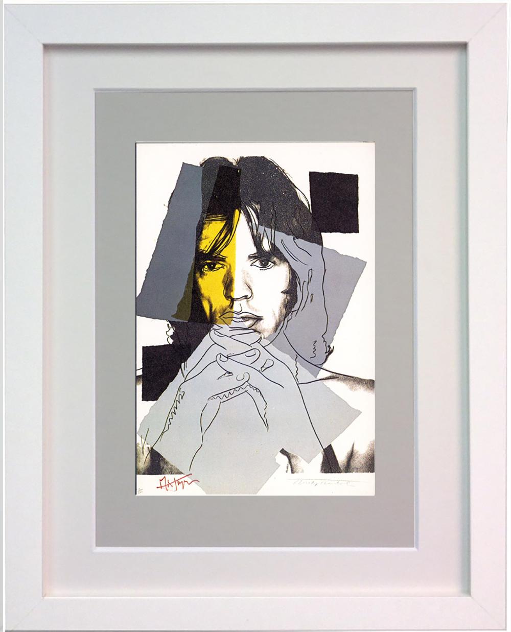 (after) Andy Warhol Figurative Print - Andy Warhol, 'Mick Jagger FSII.143, Framed Announcement-card, 1975