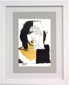 Andy Warhol, «ick Jagger FSII.146 », carte d'annonce encadrée, 1975
