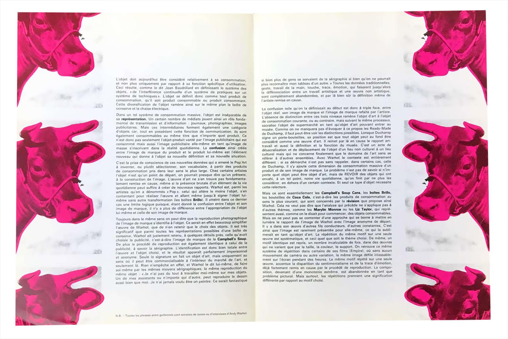 Catalogue du Musée d'Art Moderne Andy Warhol (Warhol Cow)  2