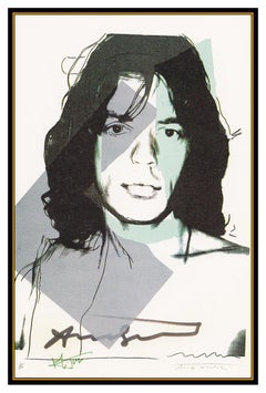Andy Warhol Original Hand Signed Lithograph Mick Jagger Portrait Authentic Art