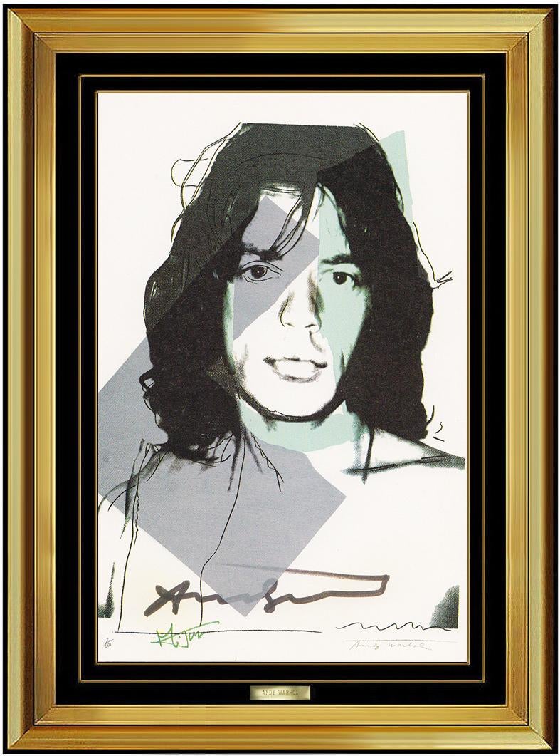 (after) Andy Warhol Portrait Print - Andy Warhol Original Hand Signed Lithograph Mick Jagger Portrait Authentic Art