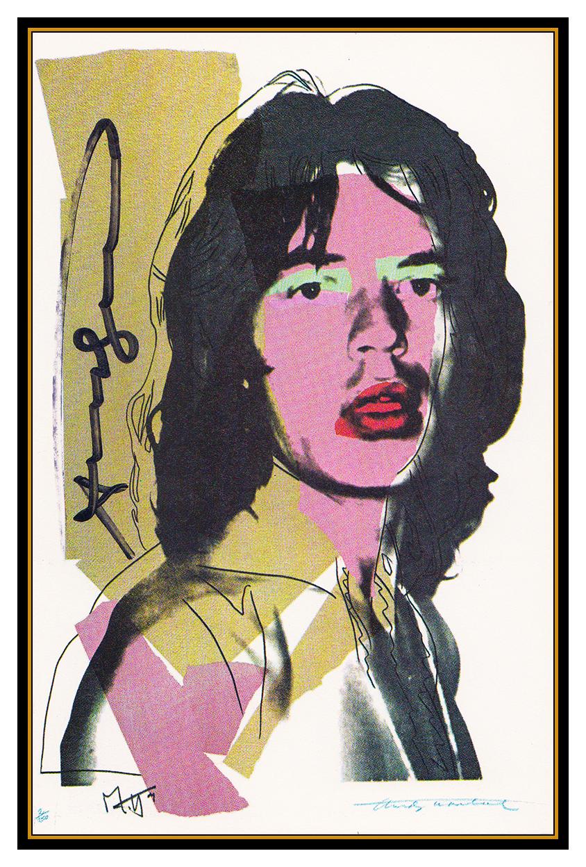 Andy Warhol Original Hand Signed Rolling Stones Mick Jagger Portrait Artwork SBO - Print by (after) Andy Warhol
