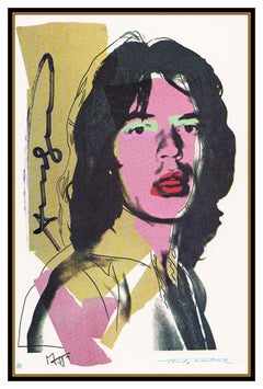 Andy Warhol Original Hand Signed Rolling Stones Mick Jagger Portrait Artwork SBO