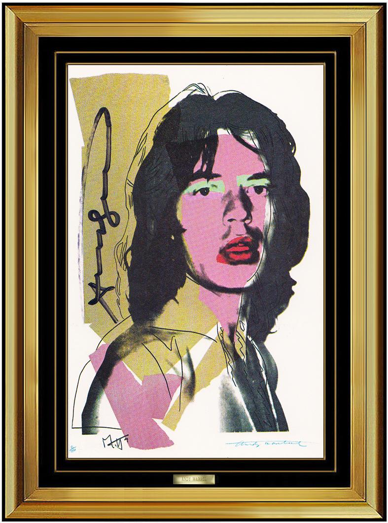 (after) Andy Warhol Portrait Print - Andy Warhol Original Hand Signed Rolling Stones Mick Jagger Portrait Artwork SBO