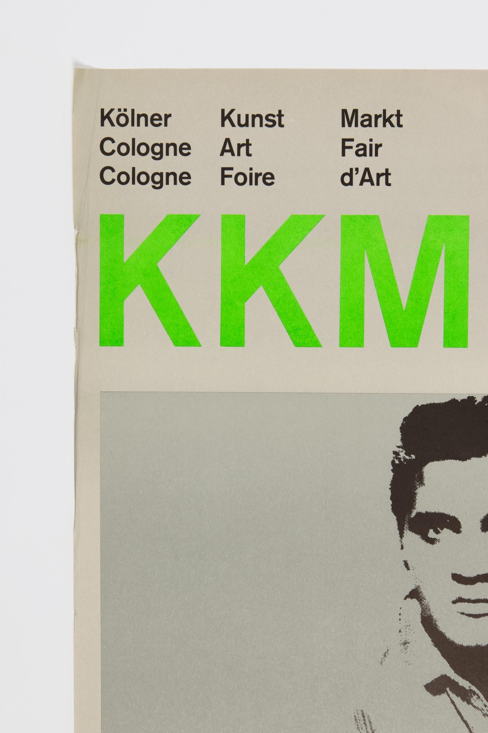 Affiche originale du Kölner Kunstmarkt '71 (KKM '71), le prédécesseur d'Art Cologne. L'affiche de la foire d'art de 1971 était illustrée par l'image emblématique d'Andy Warhol 