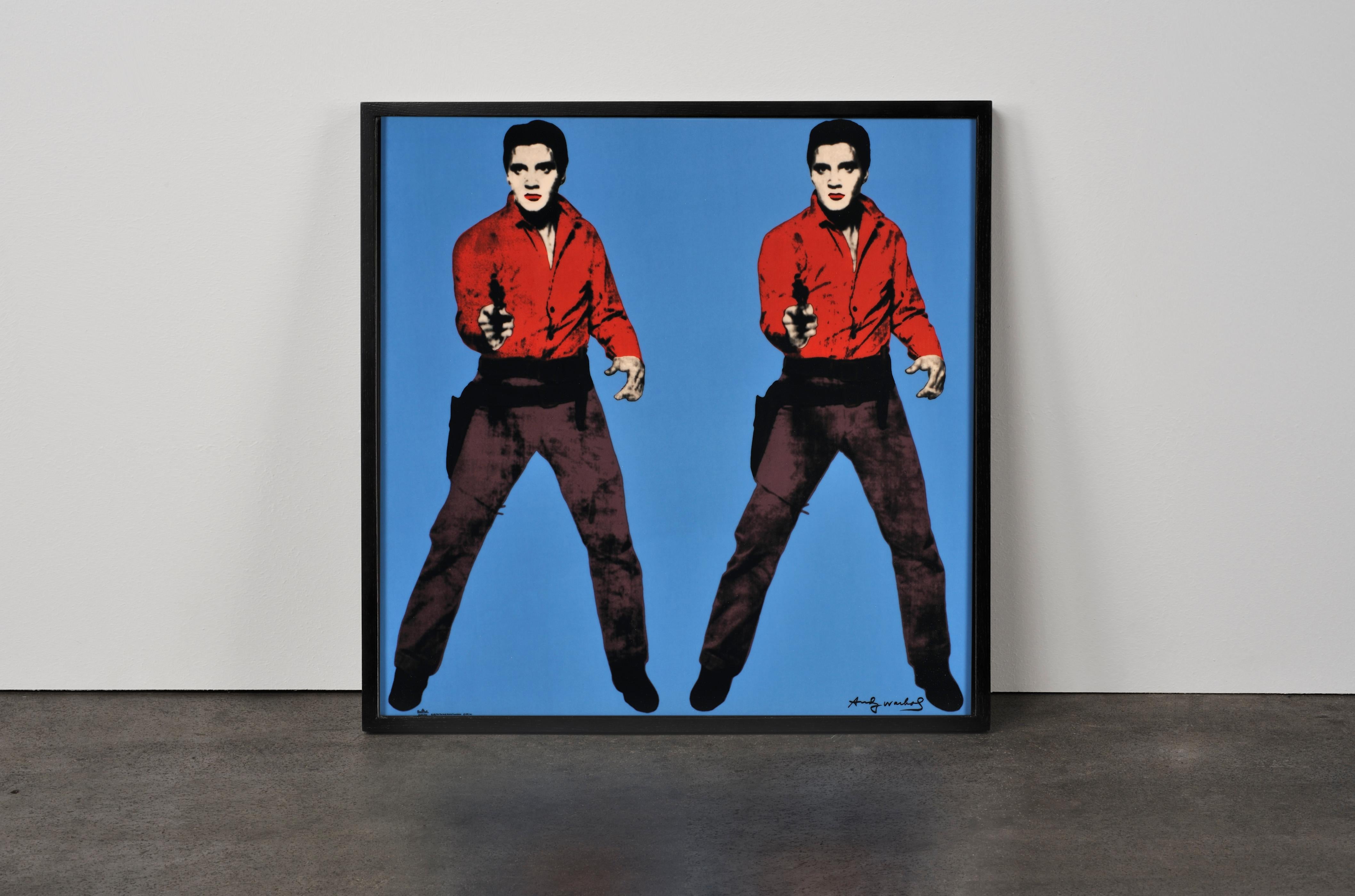 Blauer Elvis – Zeitgenössische Kunst, Editionen, Andy Warhol, gerahmt, Emaille, Pop Art im Angebot 2