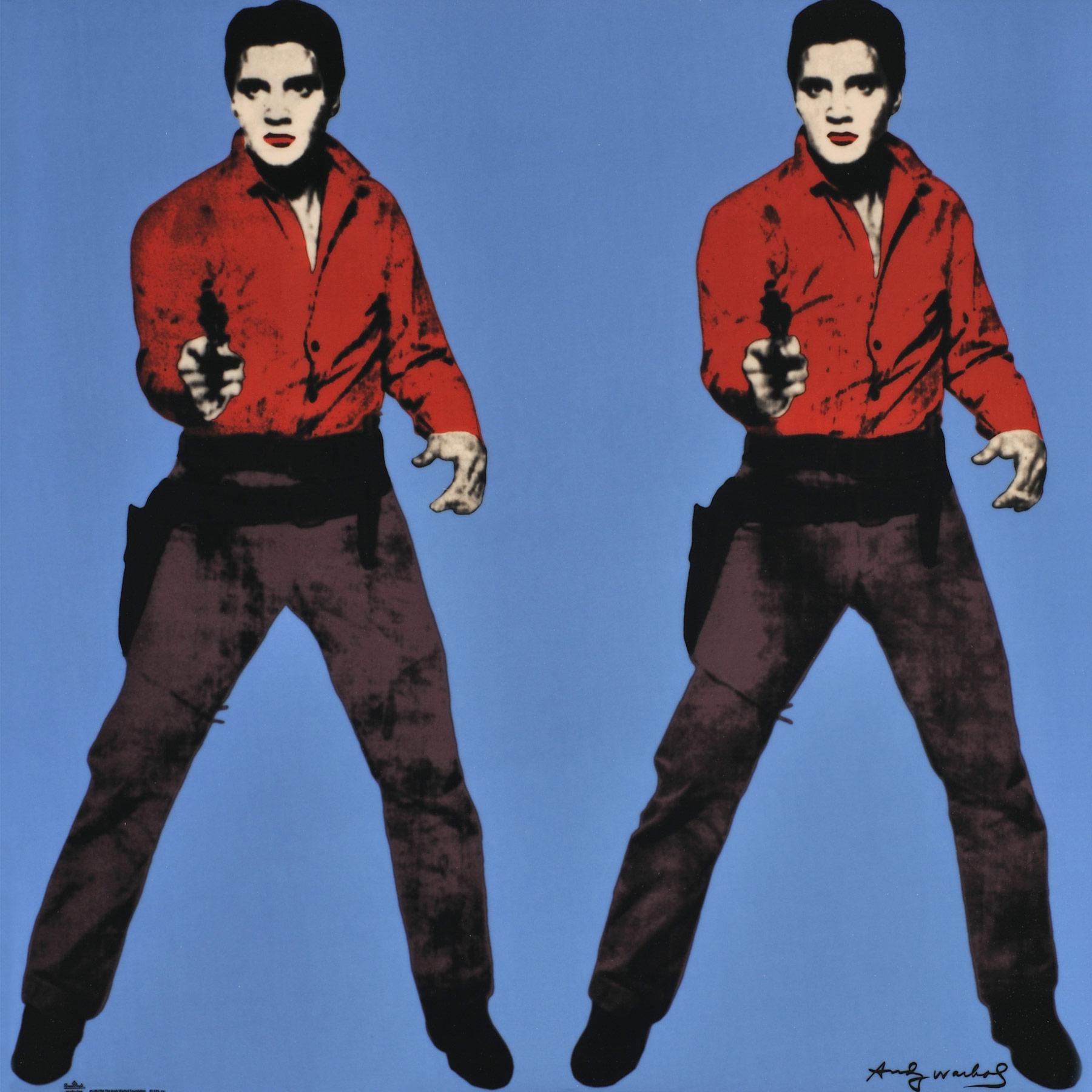 Blauer Elvis – Zeitgenössische Kunst, Editionen, Andy Warhol, gerahmt, Emaille, Pop Art im Angebot 3