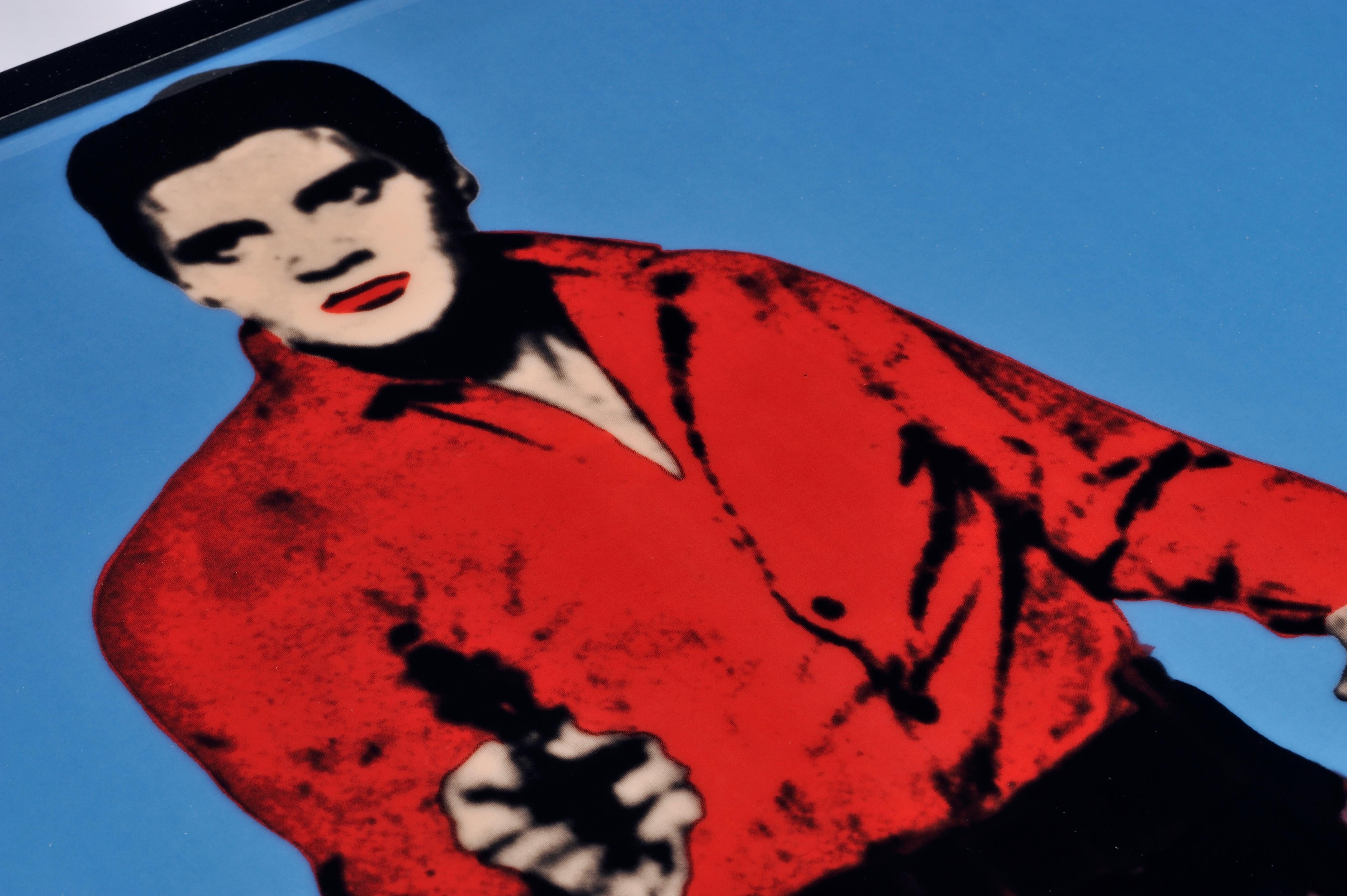 Blue Elvis -Contemporary Art, Editions, Andy Warhol, Framed, Enamel, Pop Art 2
