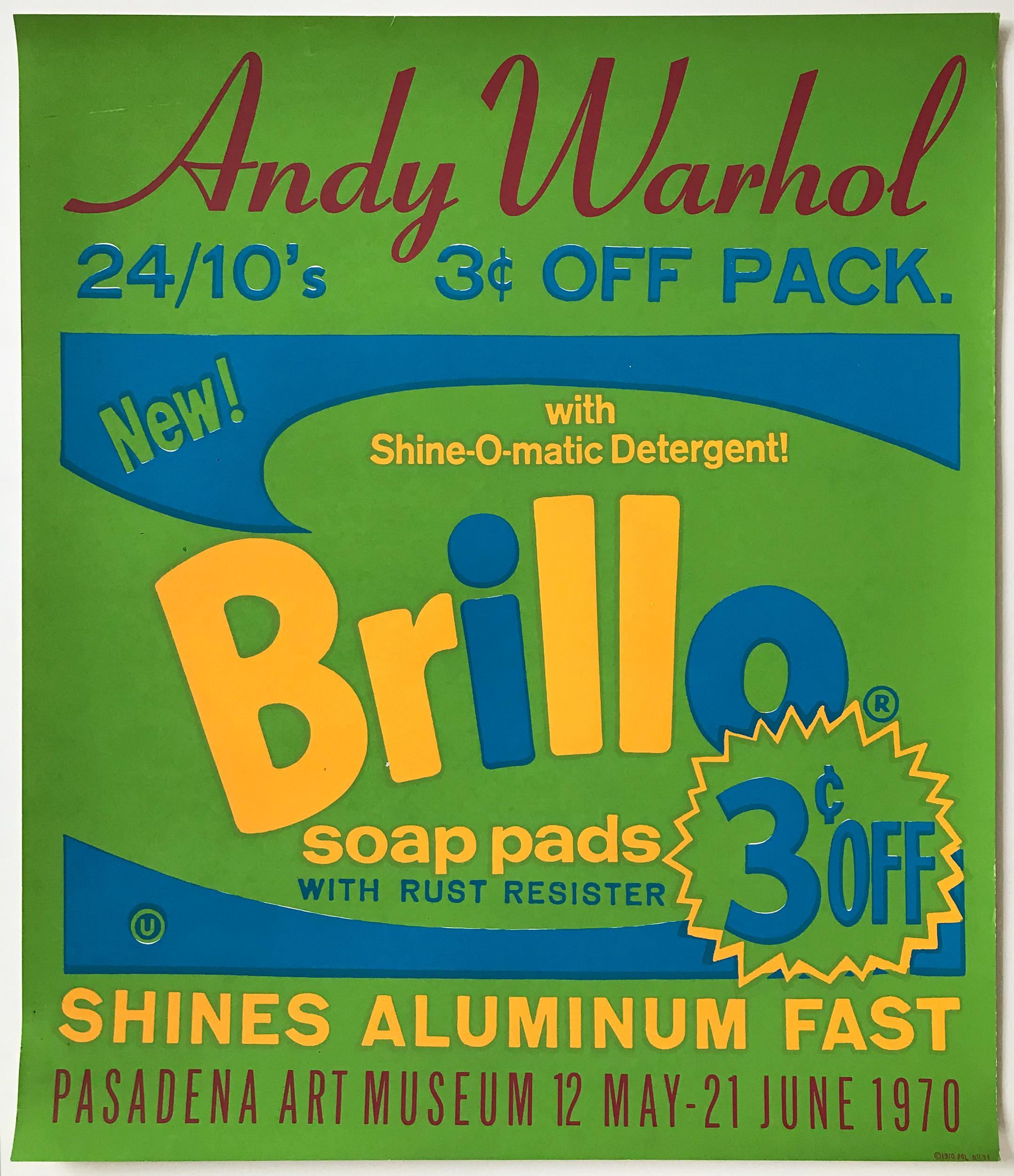 (after) Andy Warhol Abstract Print - Brillo Poster for the Pasadena Art Museum, Original from 1970, American Pop Art