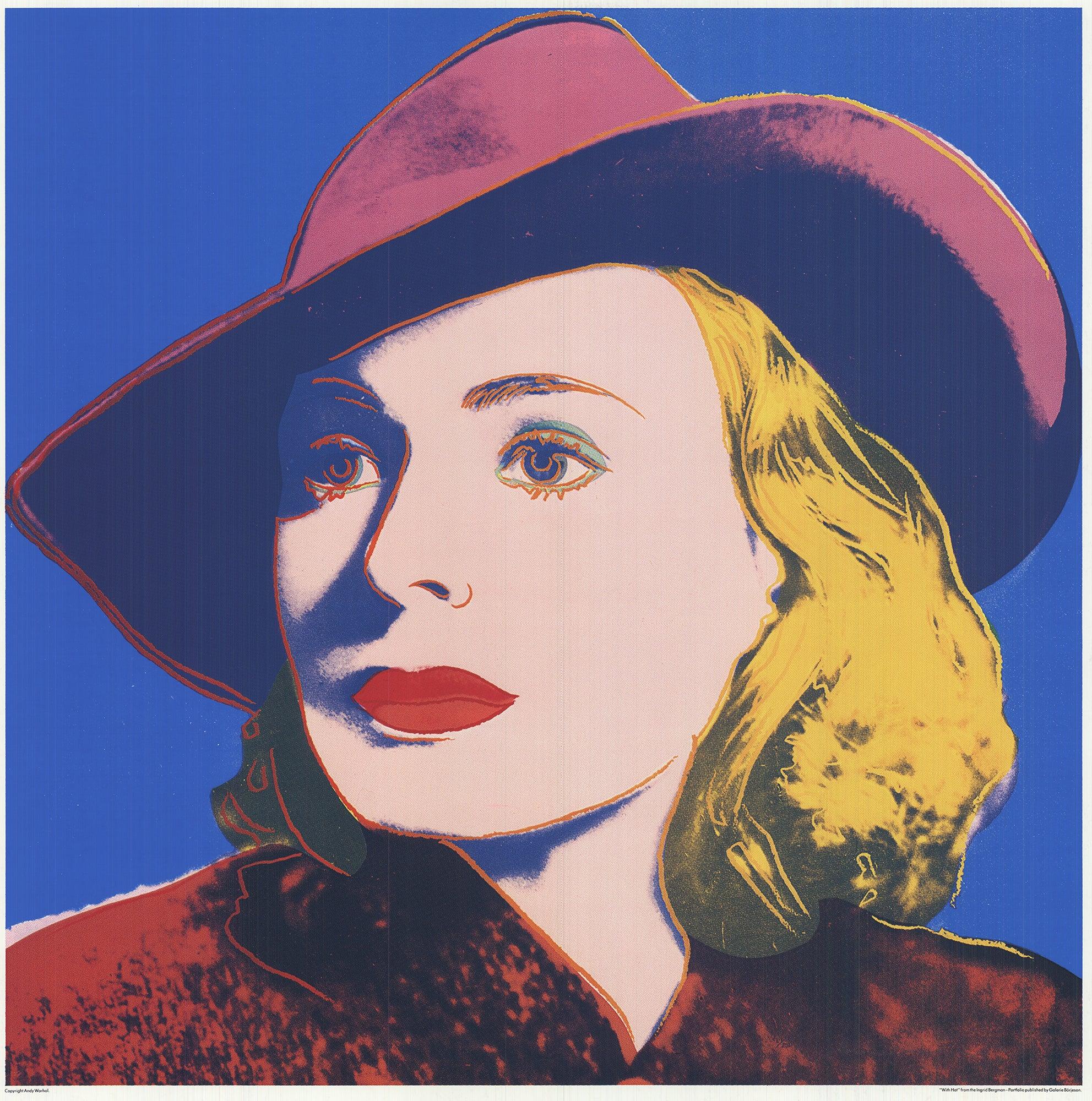 Ingrid with Hat - Beige Portrait Print by (after) Andy Warhol