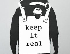 Keep It Real, Laugh Now LP (Silver) by Banksy
