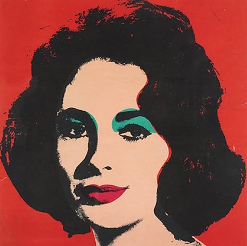 (after) Andy Warhol Portrait Print - Liz Taylor