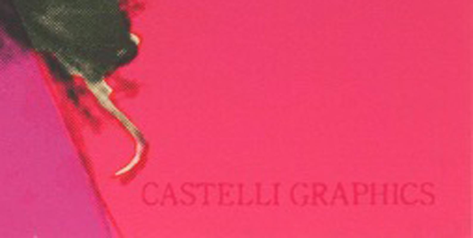 Marilyn, Castelli Graphics Invitation
Lithographie offset en couleurs, 1981
Non signé (tel que délivré)
Taille de la feuille (image) : 12 x 12 pouces
Taille du cadre : 22 1/2 x 21 1/2 pouces (voir photo du coin)
Imprimé par Colour Editions Inc.