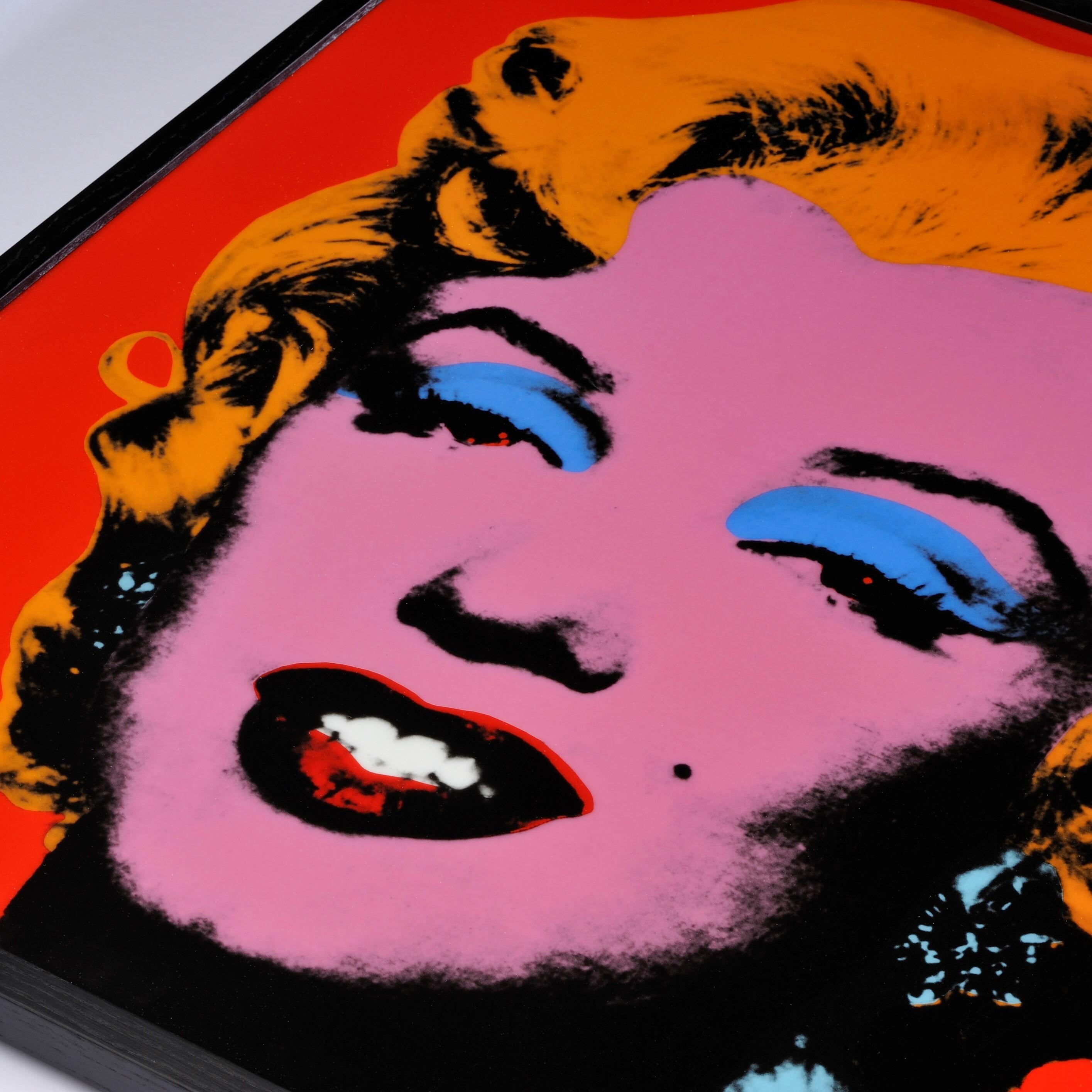 Marilyn (Orange-Pink) -Contemporary Editions, Warhol, Framed, Enamel, Pop Art For Sale 1