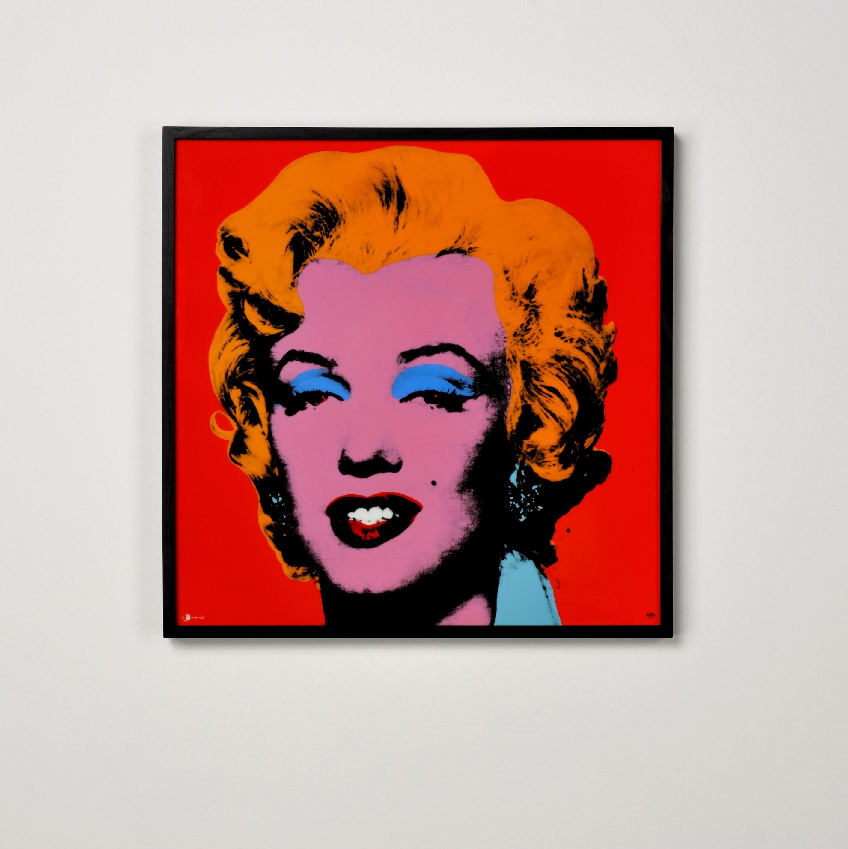 Marilyn (Orange-Pink) -Contemporary Editions, Warhol, Framed, Enamel, Pop Art For Sale 2