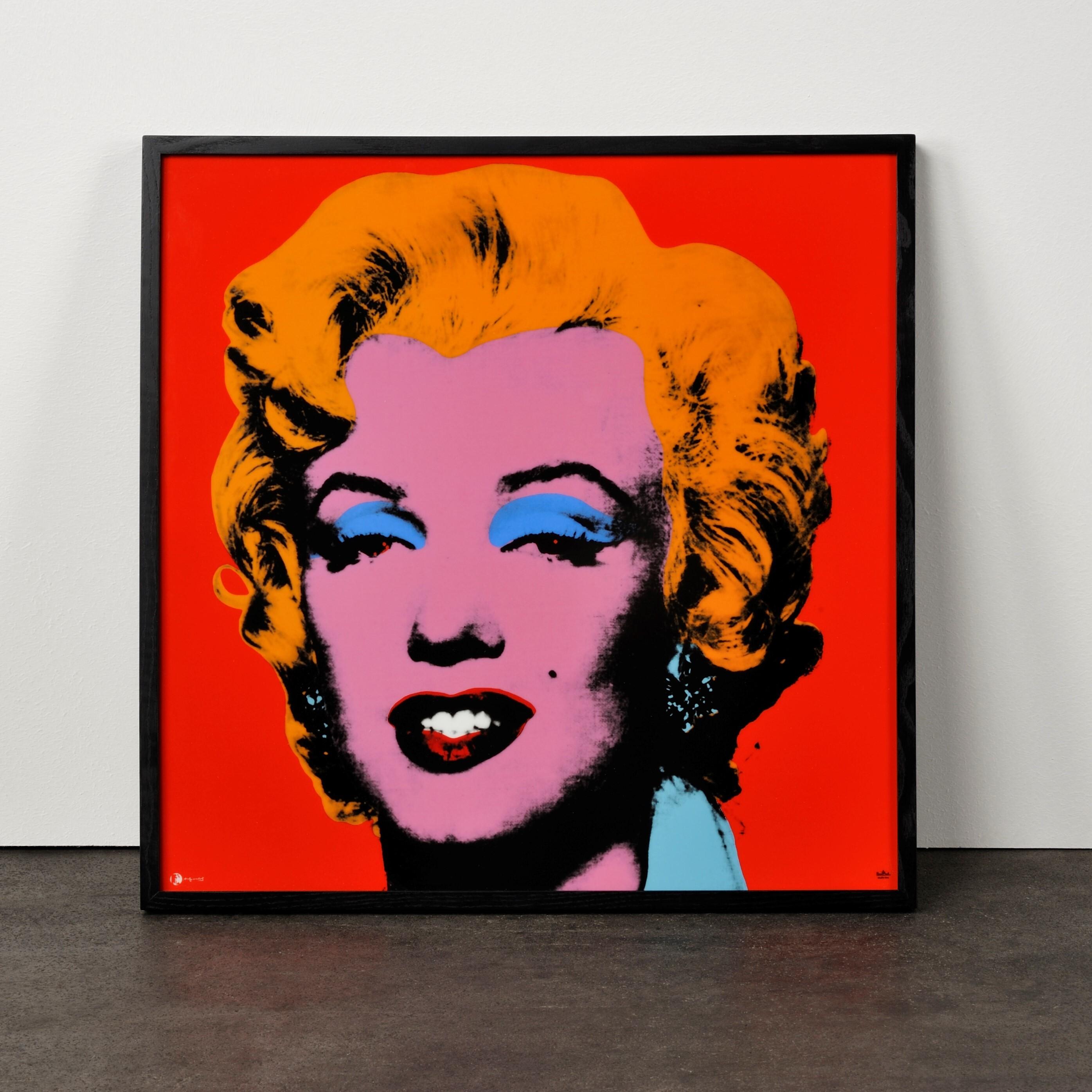 Marilyn (Orange-Pink) -Contemporary Editions, Warhol, Framed, Enamel, Pop Art For Sale 3