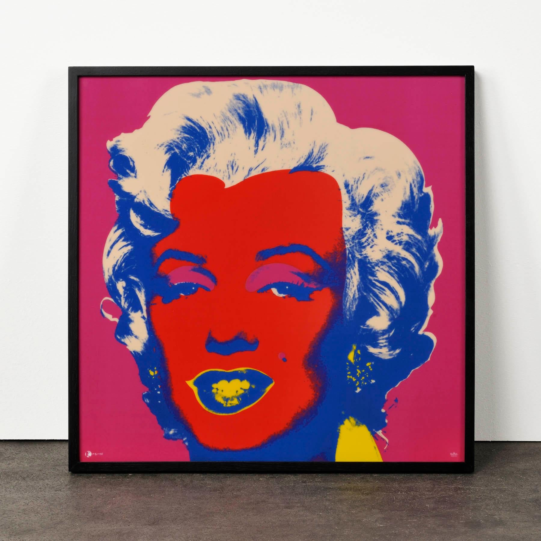 Marilyn (Purple-Red)-Contemporary Editions, Andy Warhol, Framed, Enamel, Pop Art For Sale 6