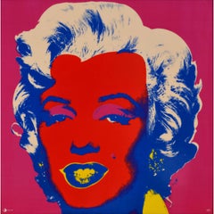 Marilyn (Purple-Red)-Contemporary Editions, Andy Warhol, Framed, Enamel, Pop Art