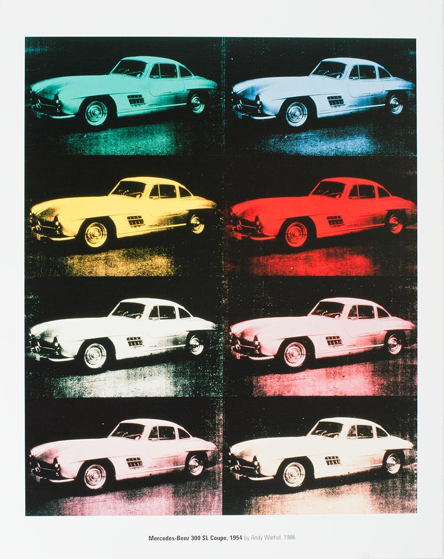 (after) Andy Warhol Figurative Print - "Mercedes-Benz 300 SL Coupé, 1954"