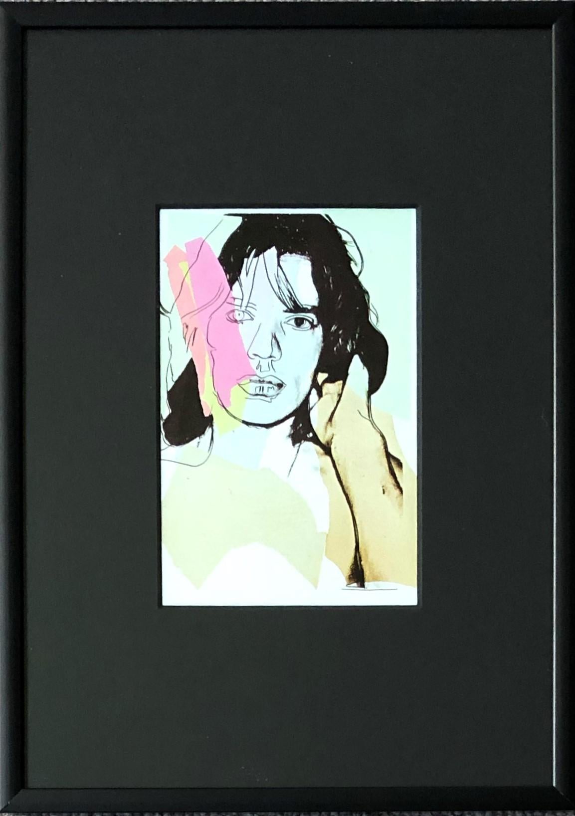 Mick Jagger V - Andy Warhol, Ankündigungskarte, Rolling Stones, Musiker, Pop – Print von (after) Andy Warhol