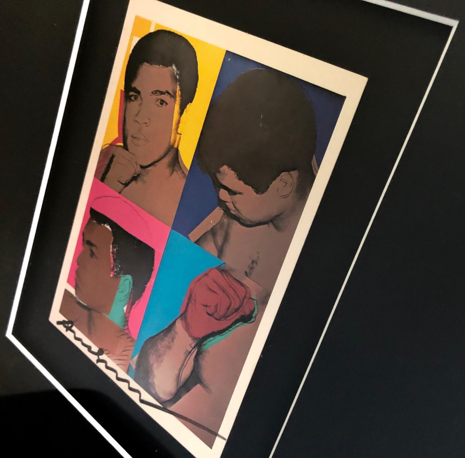 'Muhammad Ali' - Exhibition Card - Black Portrait Painting by (after) Andy Warhol