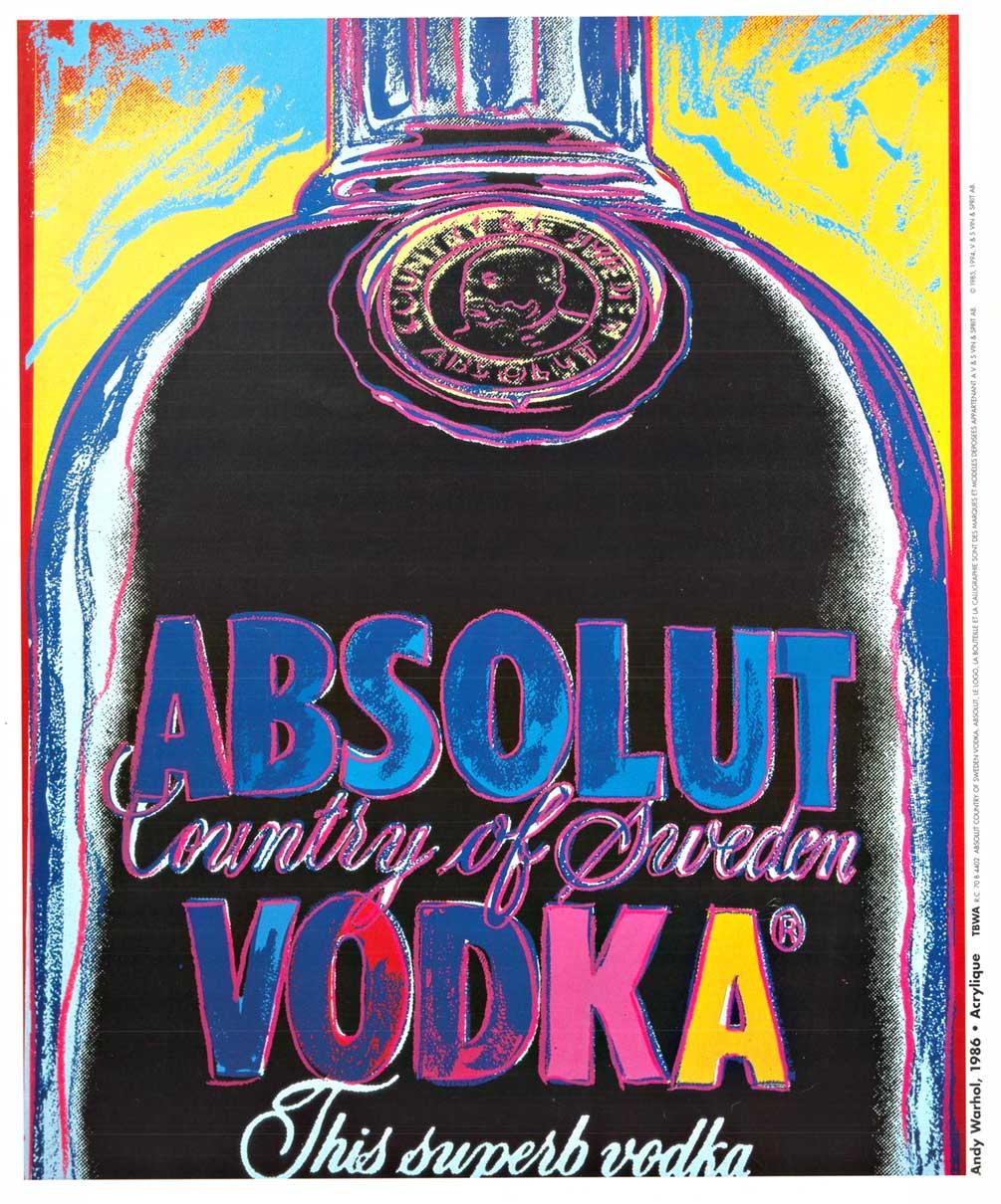 Poster originale Absolut Vodka Absolument Galerie Lavignes, Parigi - Print di (after) Andy Warhol
