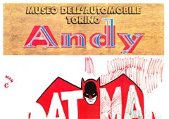 Original Batman Museo Dell'Automobile Torino vintage Italian poster