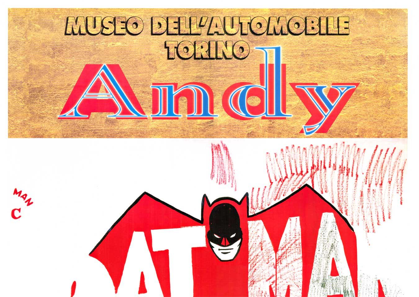 Original Batman Museo Dell'Automobile Torino vintage Italian poster - Print by (after) Andy Warhol