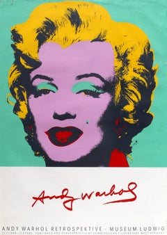 Affiche d'exposition d'art vintage d'origine d'Andy Warhol avec Marilyn Monroe et son design Pop Art