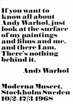 Original Vintage Modern Art Exhibition Poster Andy Warhol Paintings 
Films 
Me