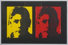 Pop Art Male Diptych Silkscreen Portrait after Andy Warhol