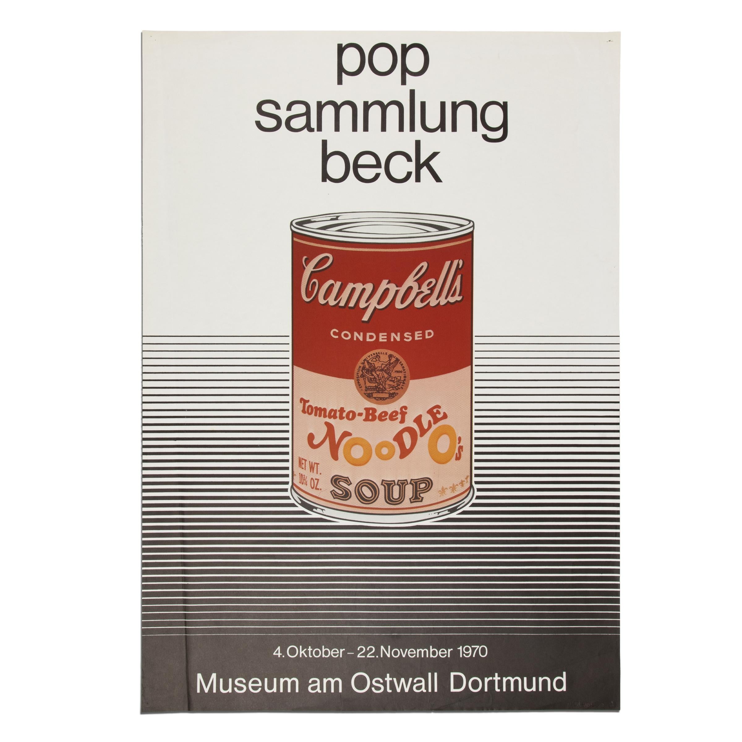 Impresión de arte pop, cartel original de exposición, 1970, Pop Sammlung Beck