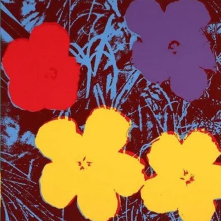 Sunday B Morning - Flowers - Beige Figurative Print by (after) Andy Warhol