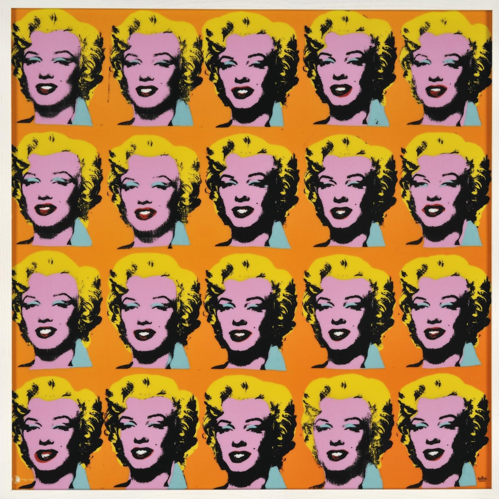 ANDY WARHOL (nach)
Zwanzig Marilyn, 2010
Emaille auf Porzellan
Auflage von 49
51 x 51 cm (20,1 x 20,1 in.)
In der Glasur signiert, rückseitig auf dem Label nummeriert. In Holzkiste, begleitet von einem Echtheitszertifikat des Rosenthal Studios in