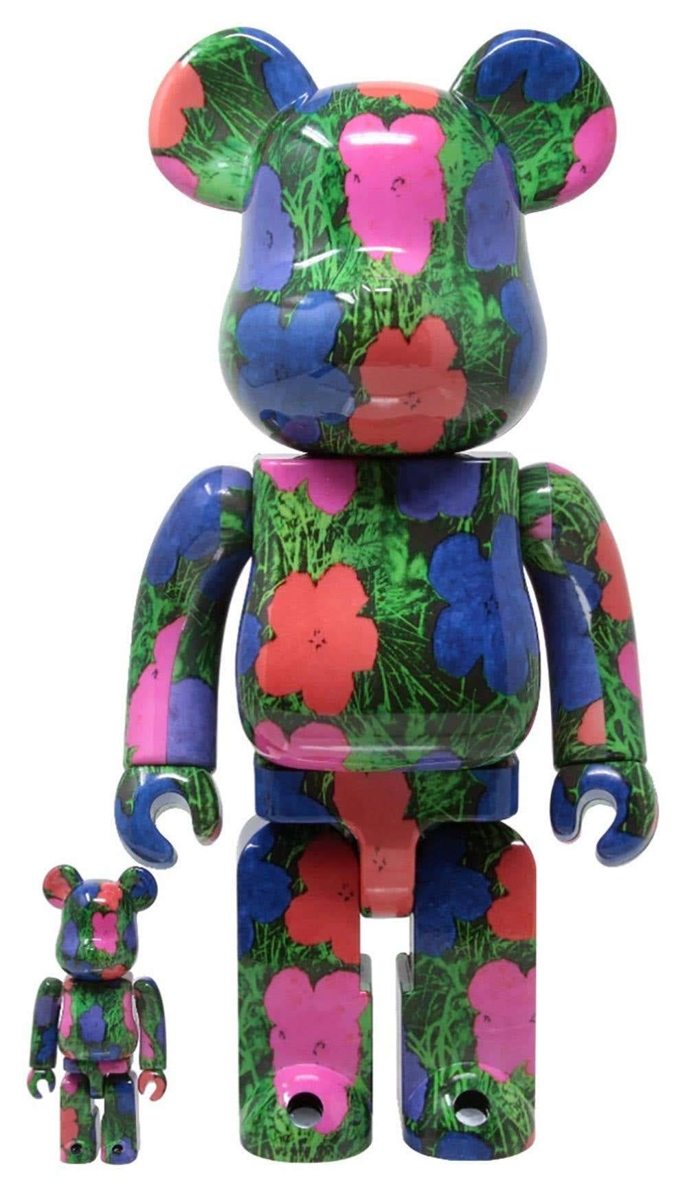 Bearbrick x Andy Warhol Foundation 400% Figures: Set of 4 works c.2019-2021:
Warhol collectible set, each trademarked & licensed by the Estate of Andy Warhol. The partnered figures reveals the late iconic artist’s 1960s-1980s artwork wrapping the