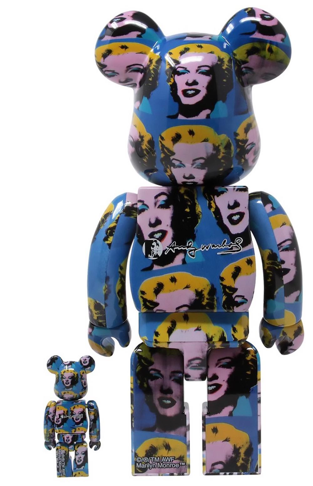 Andy Warhol Bearbrick 400% set of 4 works (Warhol BE@RBRICK) - Gray Figurative Sculpture by (after) Andy Warhol