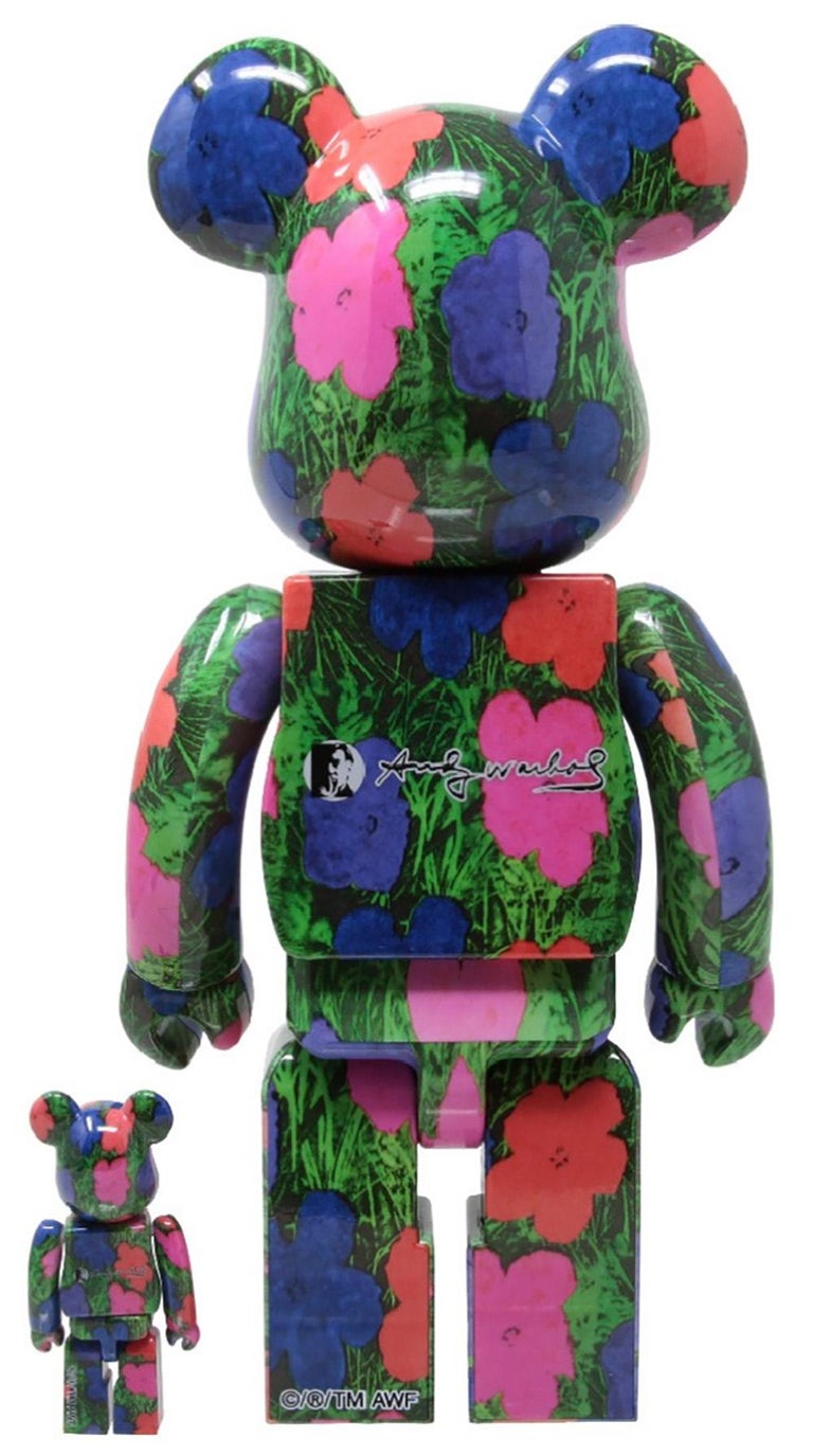Andy Warhol Flowers Bearbrick 400% and 100% (Warhol Be@rbrick) For