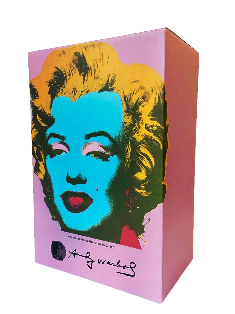 Andy Warhol Marilyn 400% Bearbrick Vinyl Figure (set of two: 400% + 100%):
A unique, timeless Andy Warhol Marilyn figure trademarked & licensed by the Estate of Andy Warhol. The partnered collectible reveals Warhol's iconic 1967 Marilyn Monroe