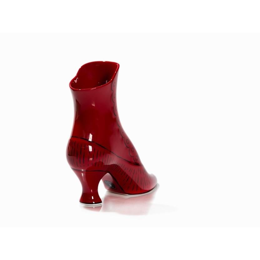 Andy Warhol, Red Christmas Shoe -Porcelain, Contemporary, Edition, Pop Art, Gift - Gray Figurative Sculpture by (after) Andy Warhol