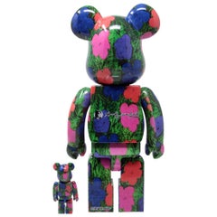 BEARBRICK ANDY WARHOL FLOWERS 400% & 100% Medicom Toy Japan Vinyl figure POP ART