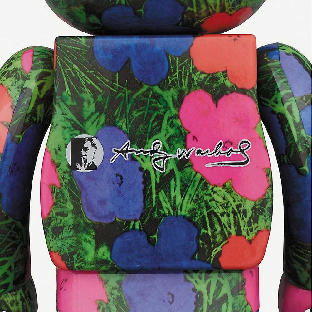 BEARBRICK ANDY WARHOL FLOWERS 400% & 100% Medicom Toy Japan Vinyl figure POP ART - Modern Sculpture by (after) Andy Warhol