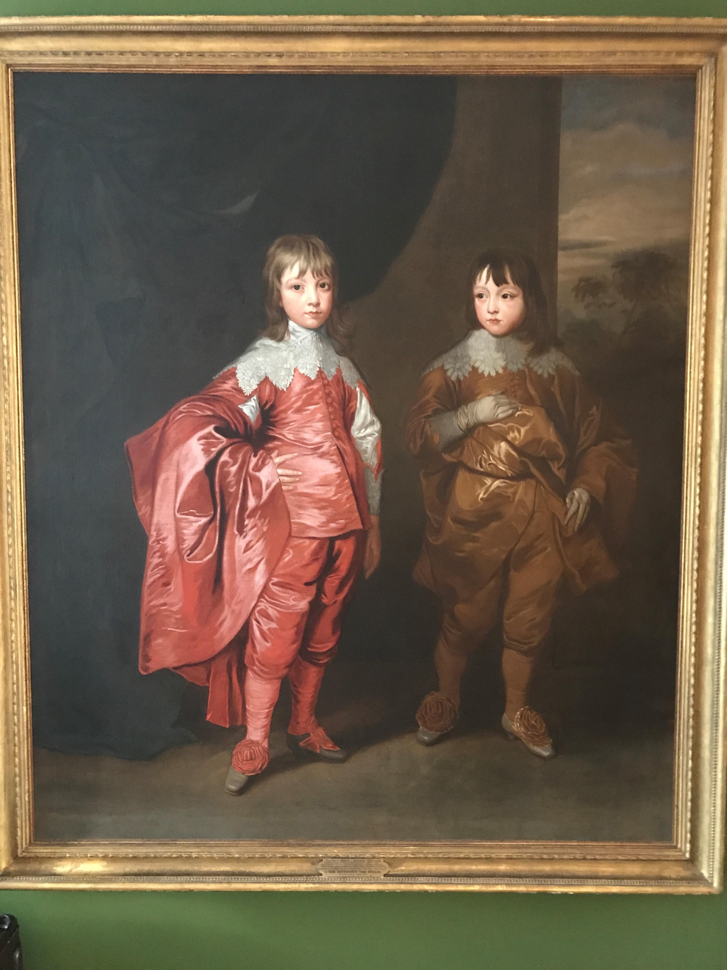 Double portrait peinture à l'huile Frères George, 2nd Duke Buckingham & Lord Francis en vente 1