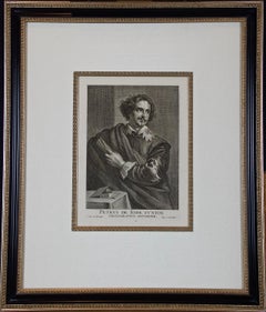 A Framed Portrait of Old Master Artist Petrus de Jode by Anthony van Dyck