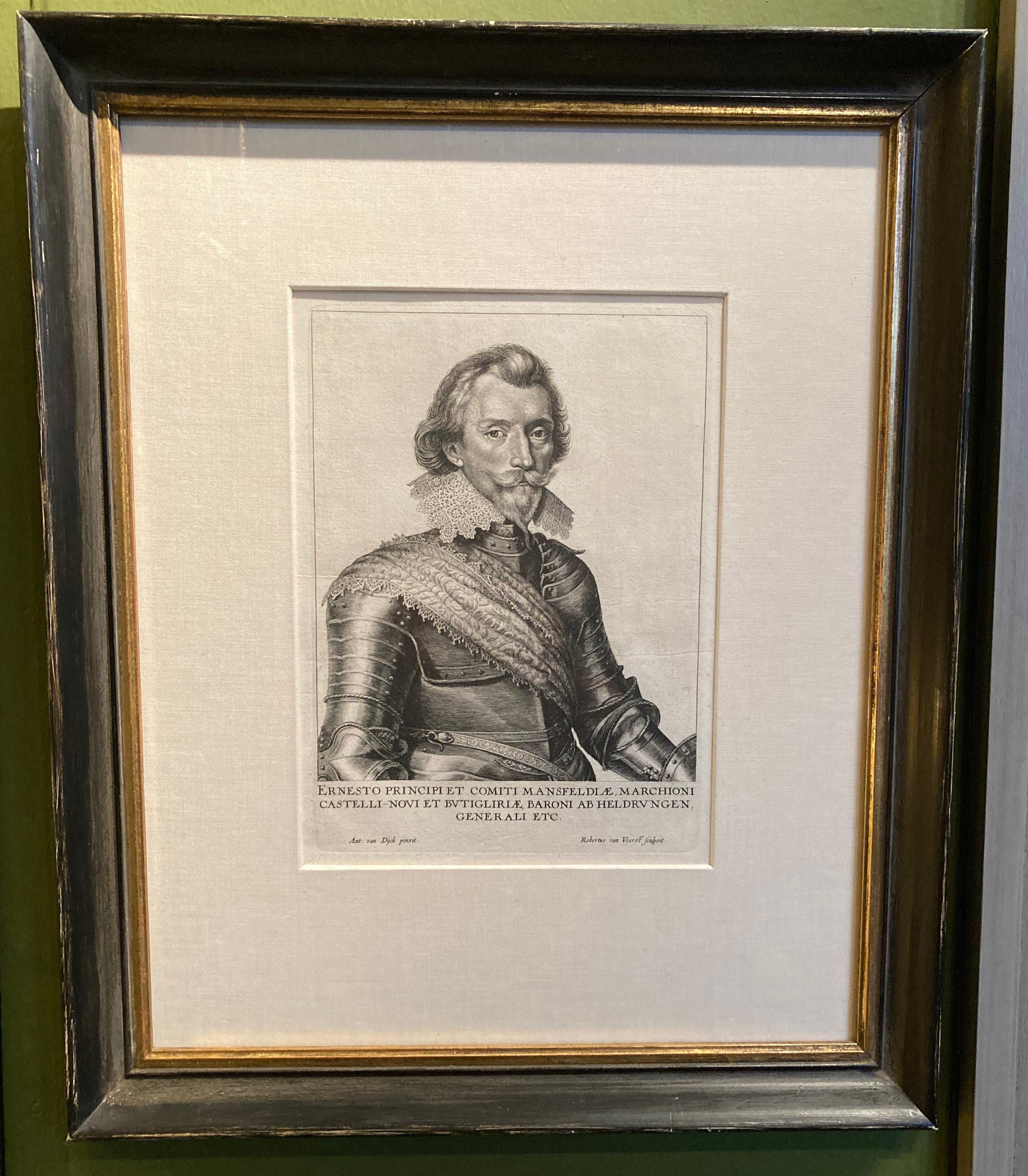Dieses wundervoll detaillierte und charismatische Porträt veranschaulicht die technische Meisterschaft und künstlerische Vision von Van Dyck. Ernest de Mansfelds majestätischer und doch zugänglicher Gesichtsausdruck spiegelt Van Dycks raffinierte