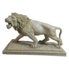 Después de Antoine-Louis Barye León andante Le lion qui marche Efecto mármol blanco